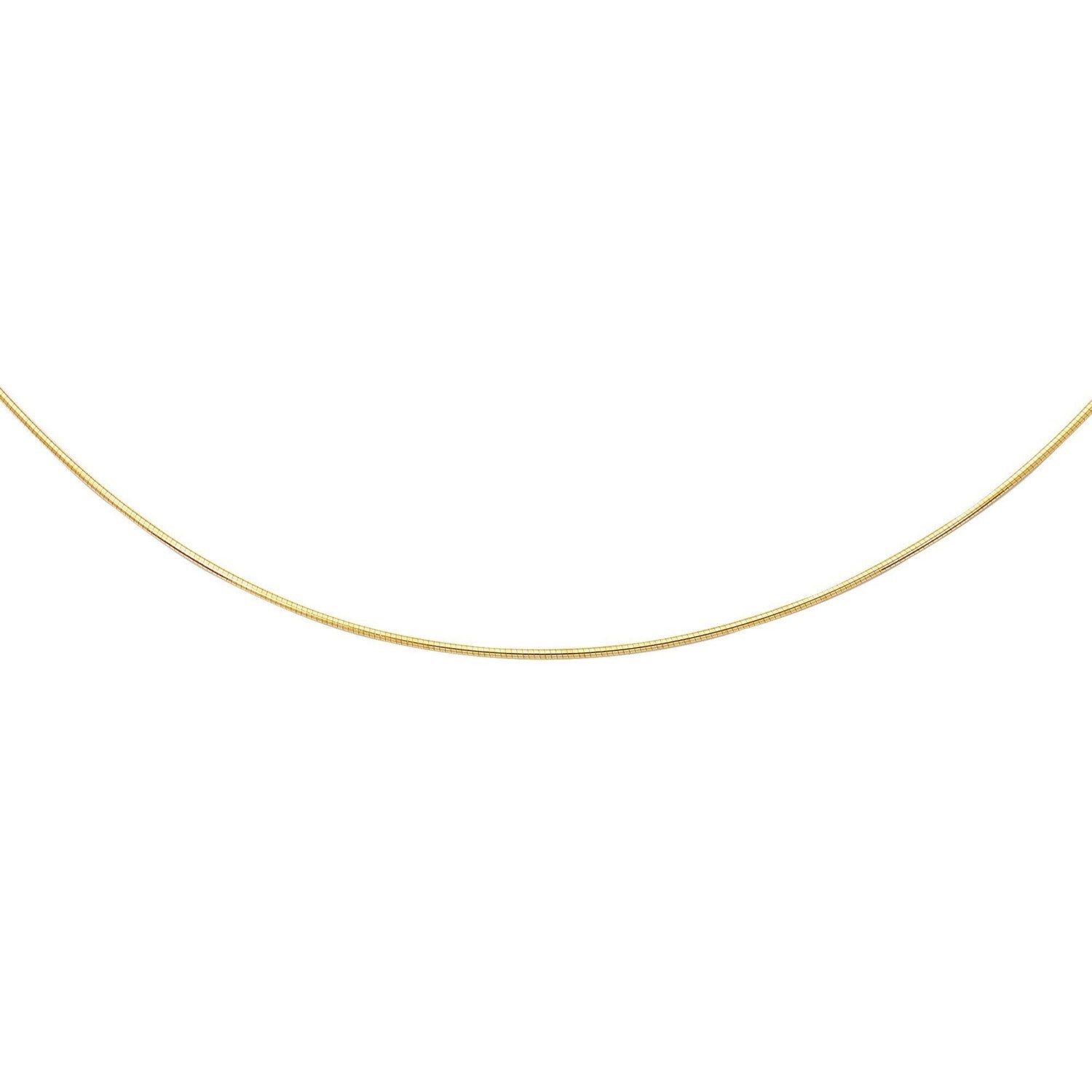 14k Yellow Gold Necklace in a Round Omega Chain Style for Women | Yene Store