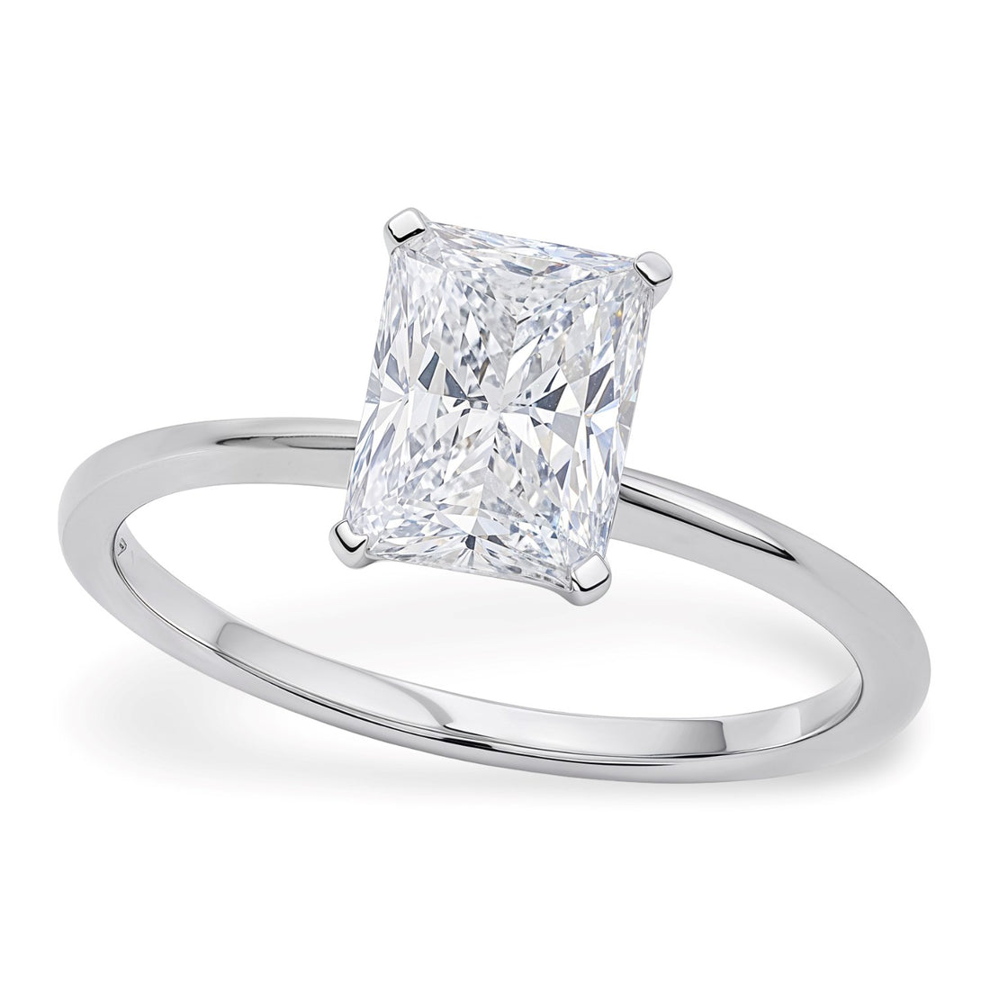 2 Carat Radiant Lab Grown IGI G/VS1 Diamond Solitaire Ring in 14K White Gold for Women | Yene Store