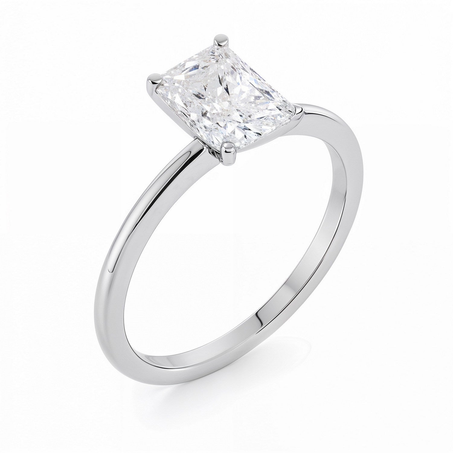 2 Carat Radiant Lab Grown IGI G/VS1 Diamond Solitaire Ring in 14K White Gold for Women | Yene Store