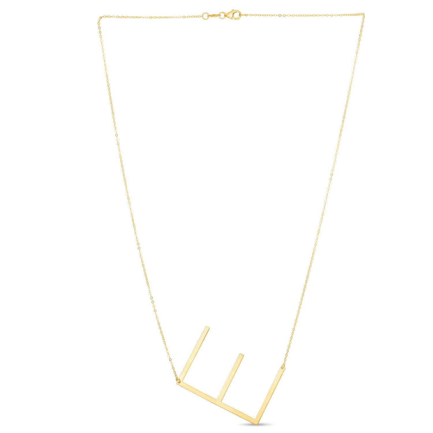 14K Yellow Gold Yours Truly Large Initial E Necklace for Women | Yene Store