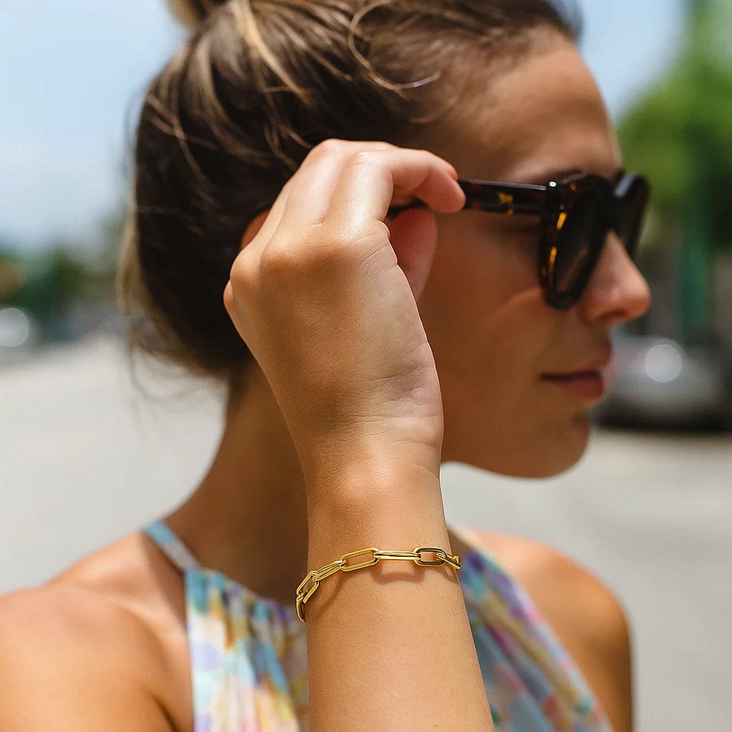 10K Yellow Gold Lite Paperclip Bracelet  (4.20 mm)