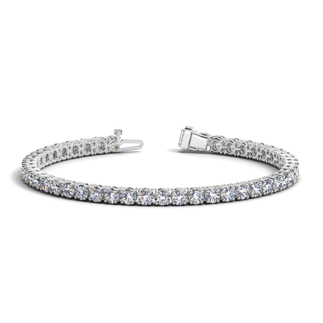 Lab Grown Round Diamond Tennis Bracelet in 14k White Gold for Women | Yenestore 