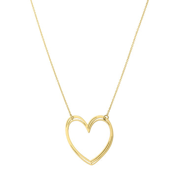 Large Open Heart Necklace in 14K Yellow Gold for Women | Yene Store 