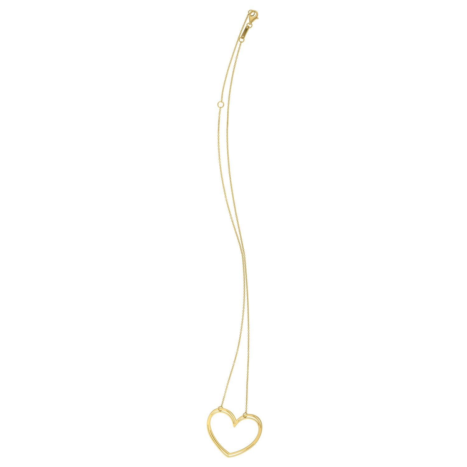 Large Open Heart Necklace in 14K Yellow Gold for Women | Yene Store 