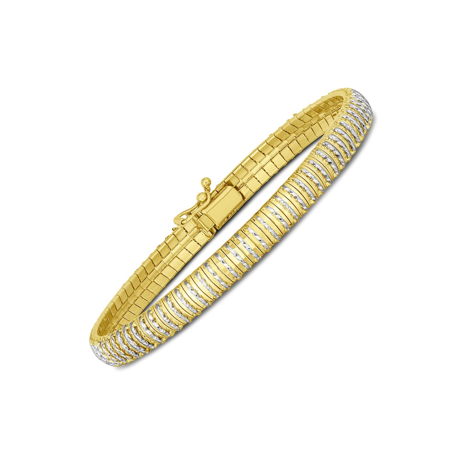14k Yellow Gold Diamante Flex Bracelet (5.80 mm) for Women | Yene Store