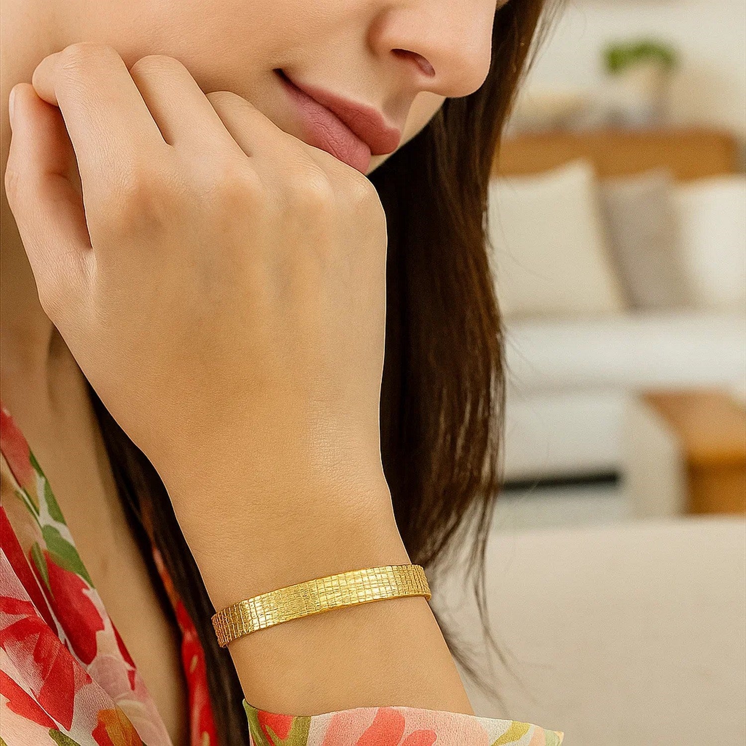 Glacier Bracelet in 14K Yellow Gold (8.00 mm) for Women | Yene Store 