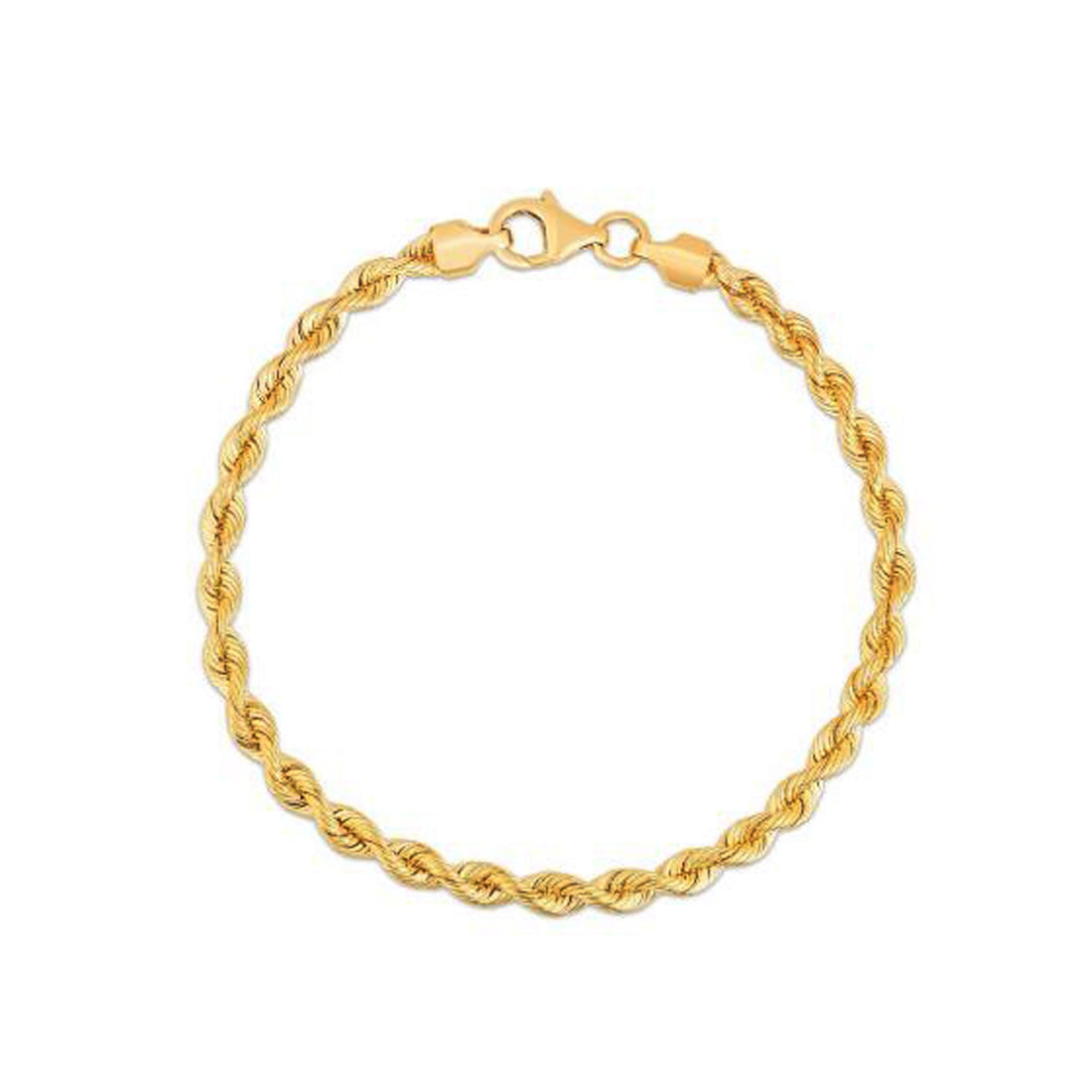 Silk Rope Chain Bracelet in 14k Yellow Gold (3.70 mm) for Women | Yene Store 
