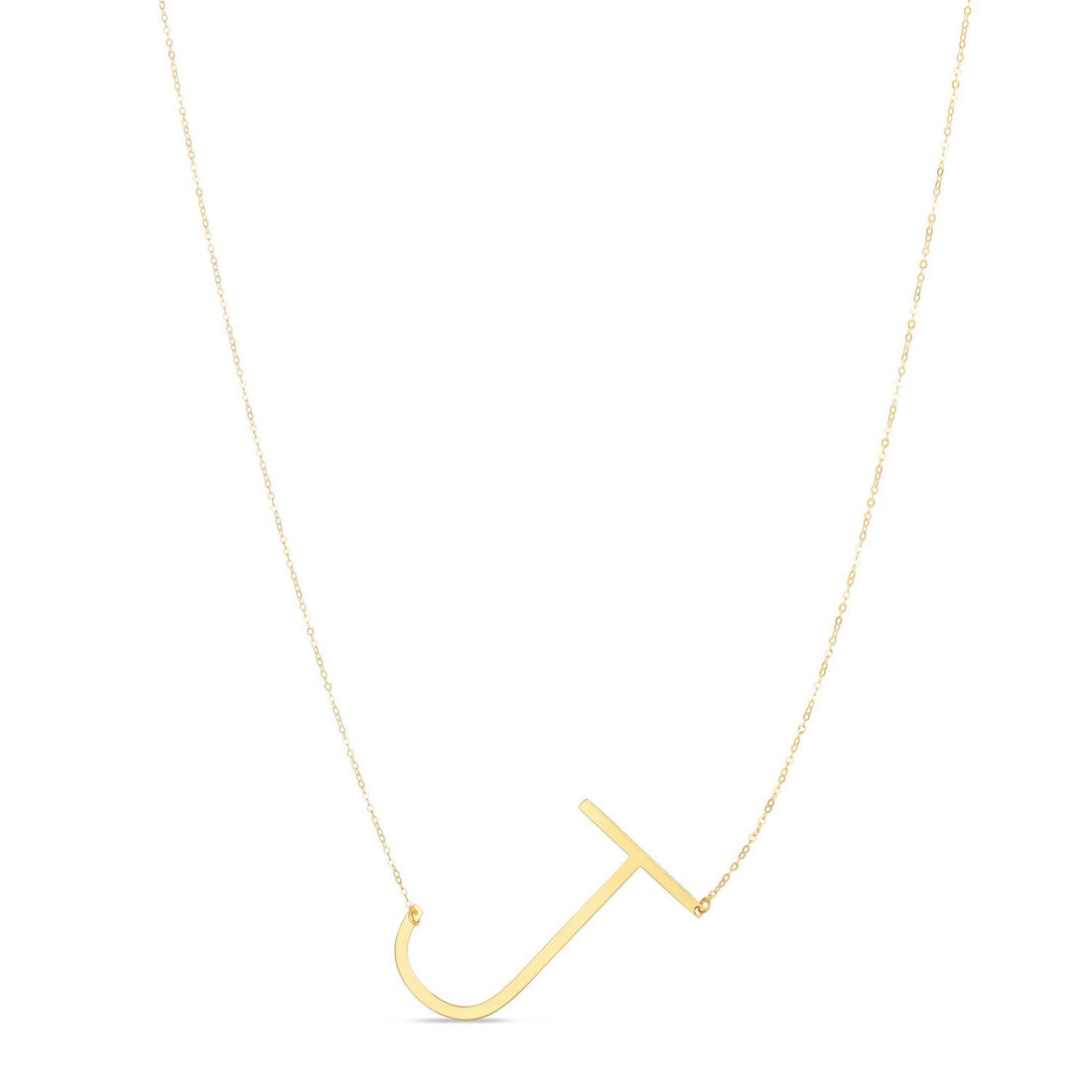 14K Yellow Gold Yours Truly Large Initial J Necklace for Women | Yene Store