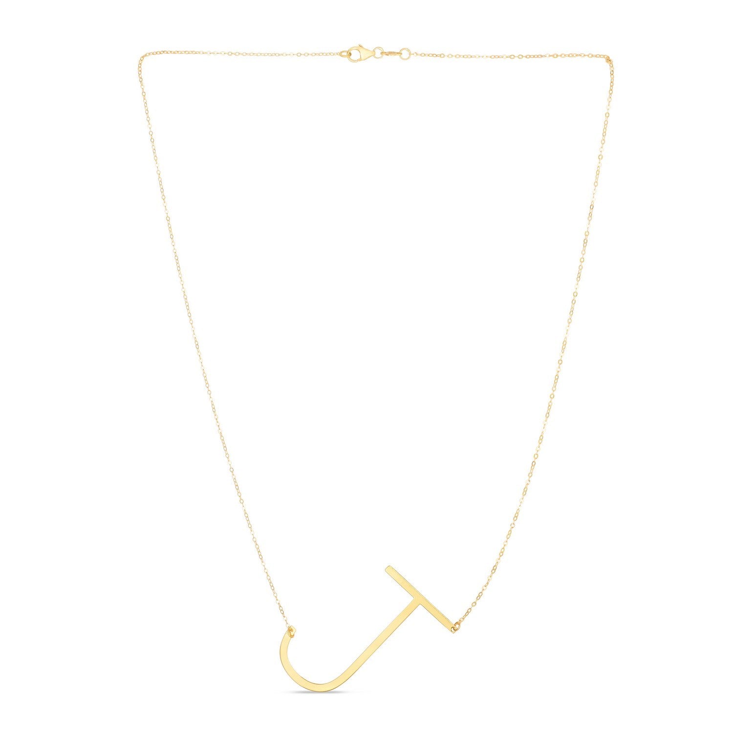 14K Yellow Gold Yours Truly Large Initial J Necklace for Women | Yene Store