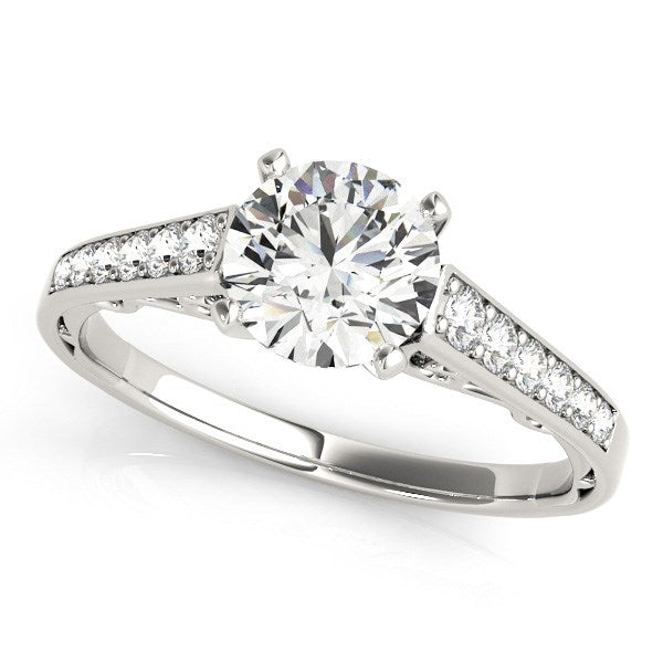 14k White Gold Cathedral Design Diamond Engagement Ring (1 1/4 cttw) for Women | Yenestore 