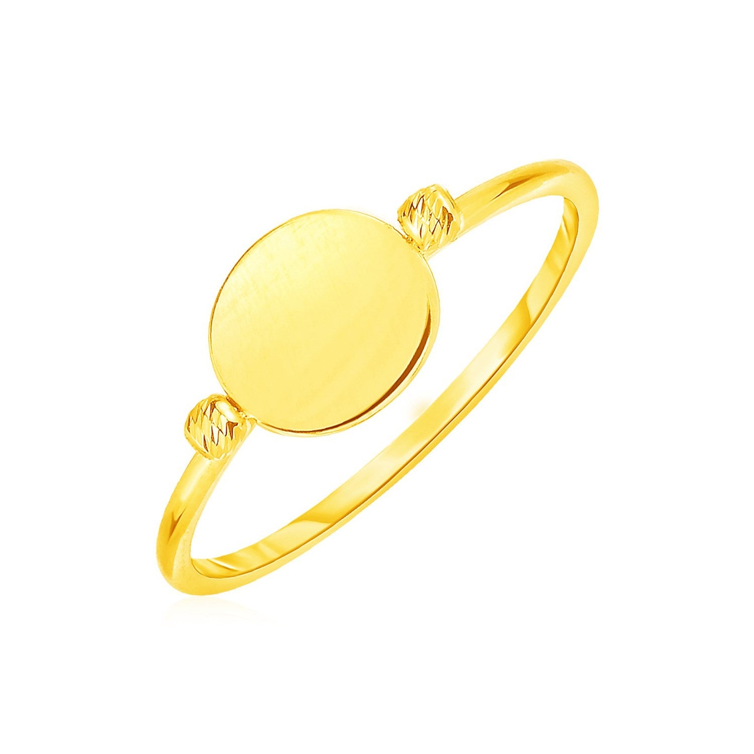 14k Yellow Gold Ring with Polished Oval for Women | Yene Store 


