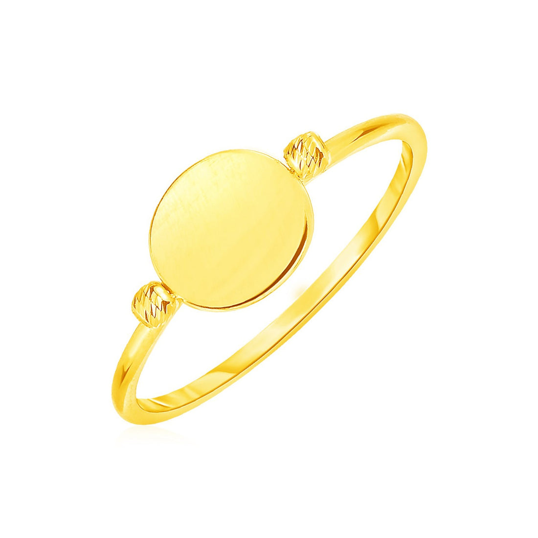 14k Yellow Gold Ring with Polished Oval for Women | Yene Store 


