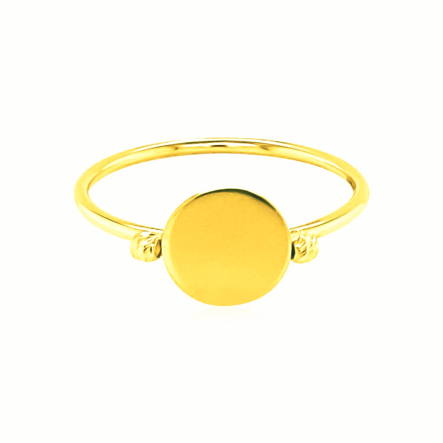 14k Yellow Gold Ring with Polished Oval for Women | Yene Store 
