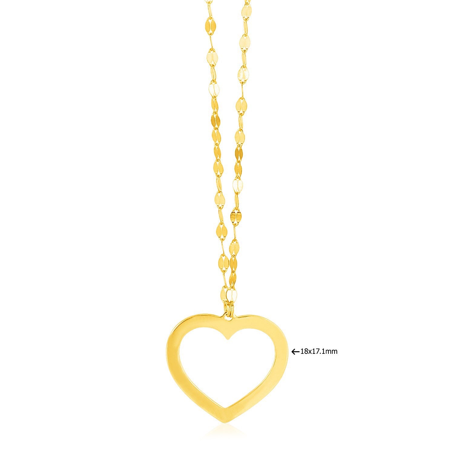 14k Yellow Gold Necklace with Reversible Heart Pendant for Women | Yene Store
