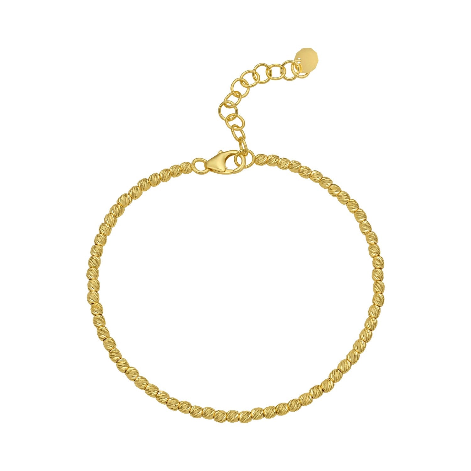 14K Yellow Gold Bead Chain Bracelet (2.30 mm) for Women | Yene store 