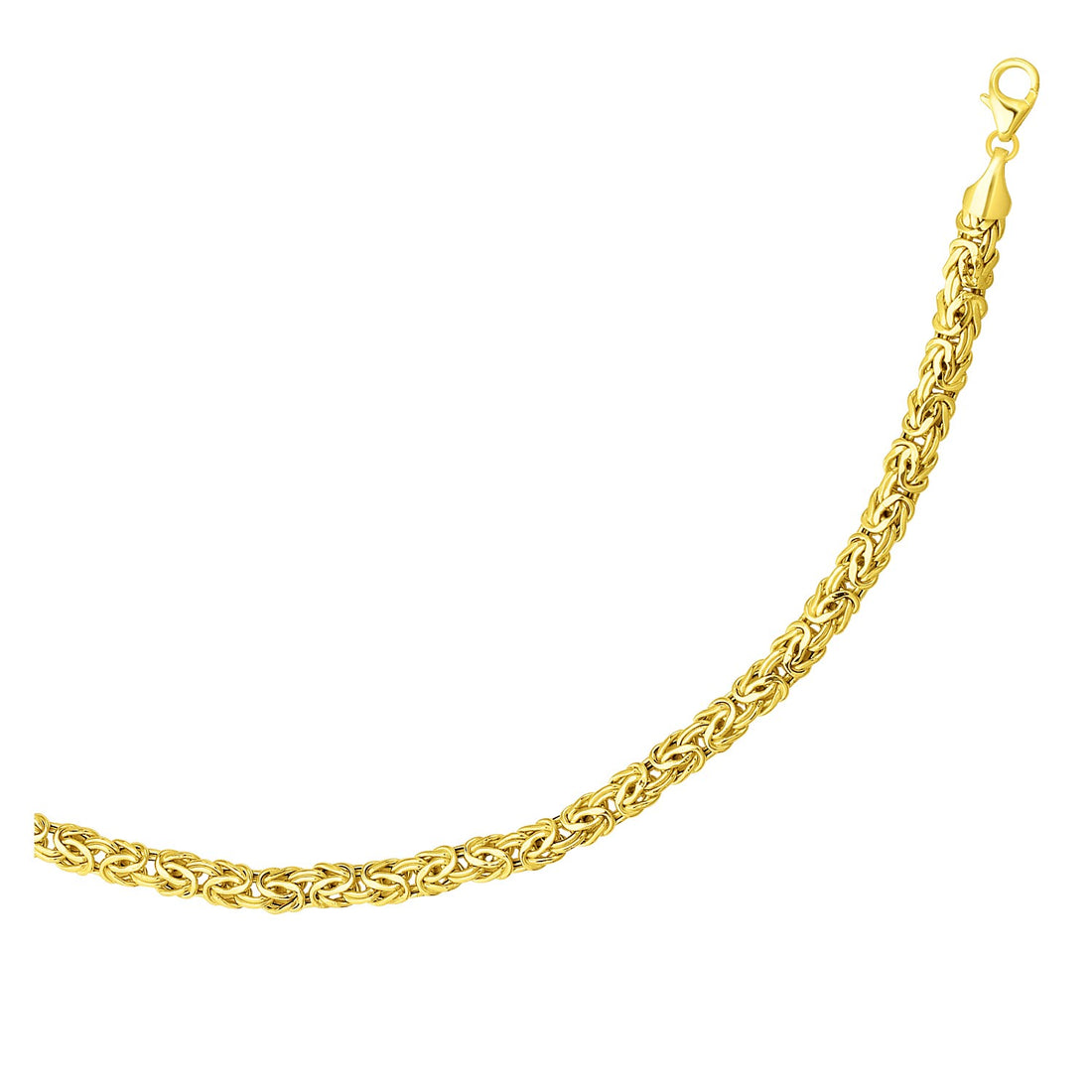 14k Yellow Gold Byzantine Link Shiny Bracelet (6.00 mm) for Women | Yene Store 