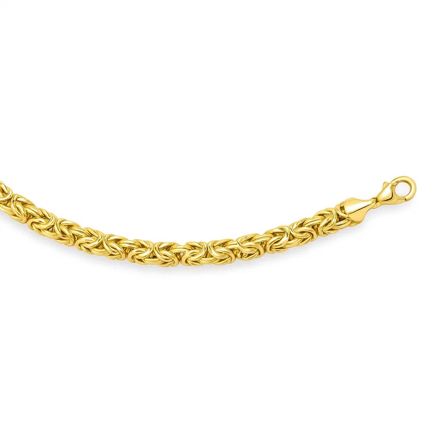 14k Yellow Gold Byzantine Link Shiny Bracelet (6.00 mm) for Women | Yene Store 