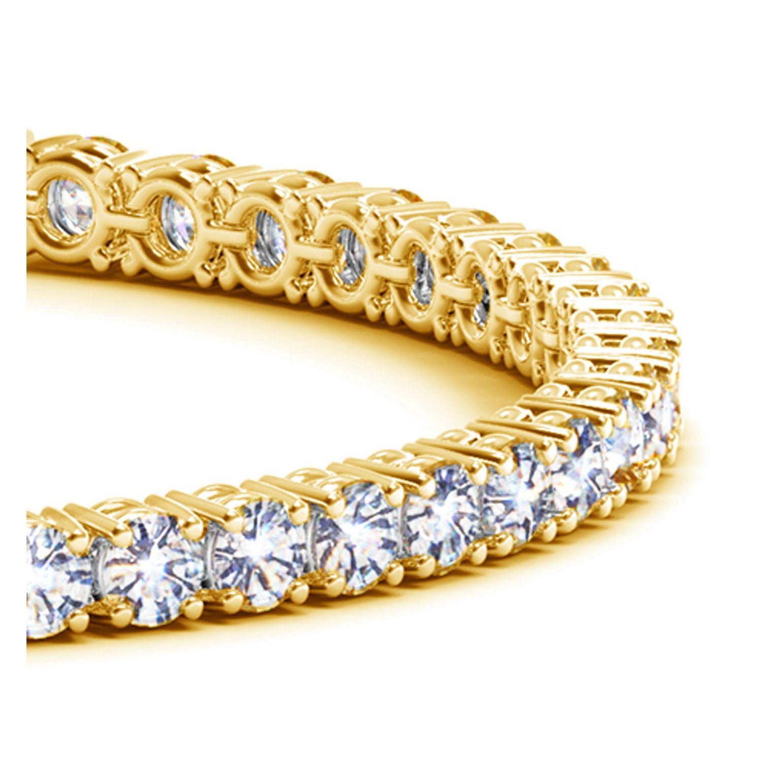 Lab Grown Round Diamond Tennis Bracelet in 14k Yellow Gold (8 cctw F/G  VS2/SI1)