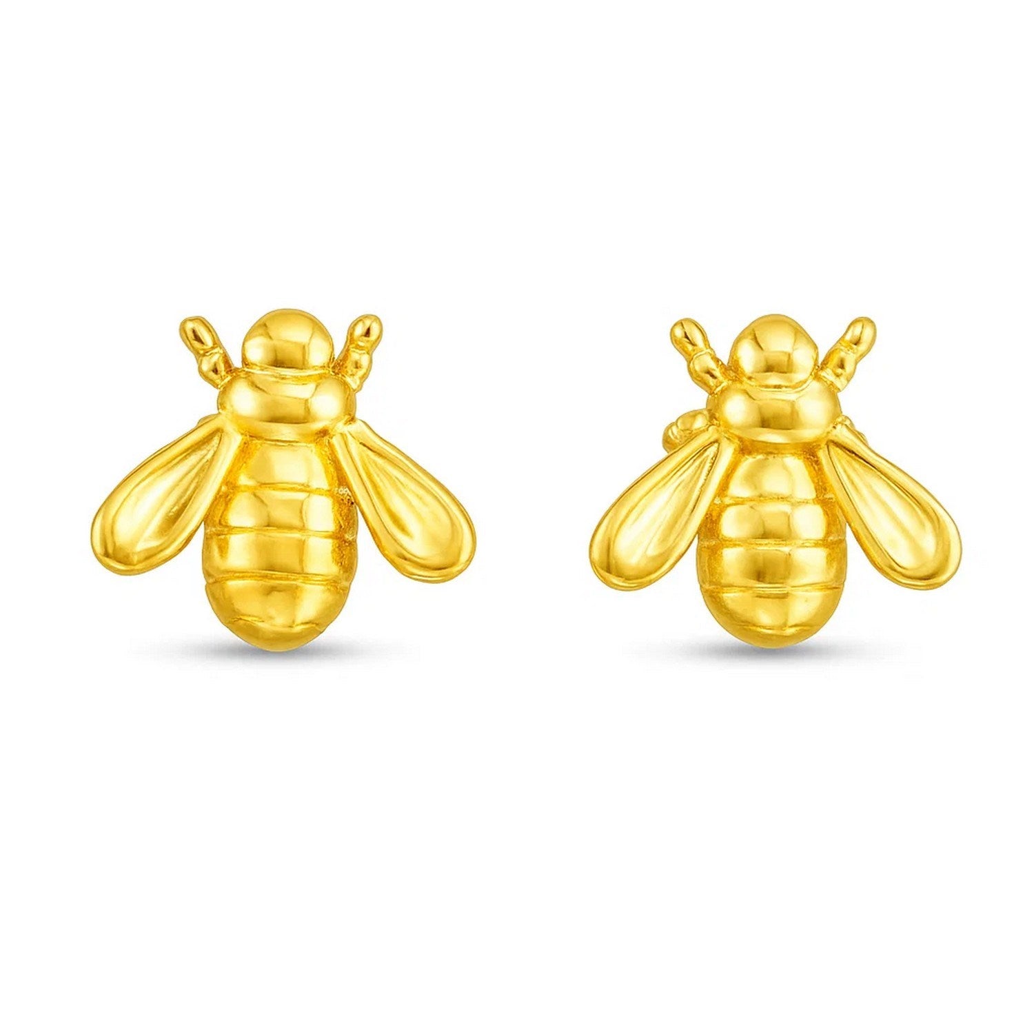 14k Yellow Gold Bee Stud Earrings for Women | Yene Store 