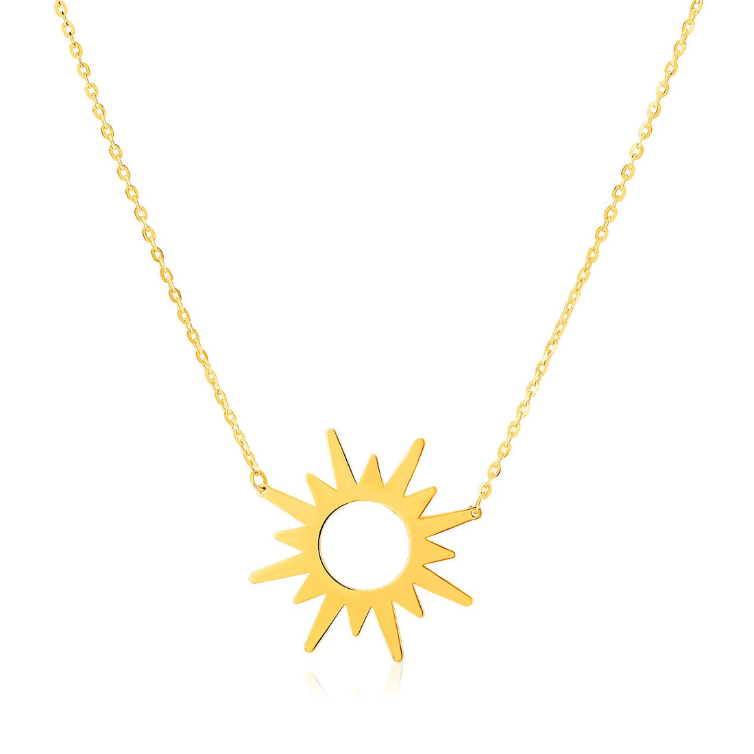 14K Yellow Gold Sunburst Necklace for Women | Yene Store