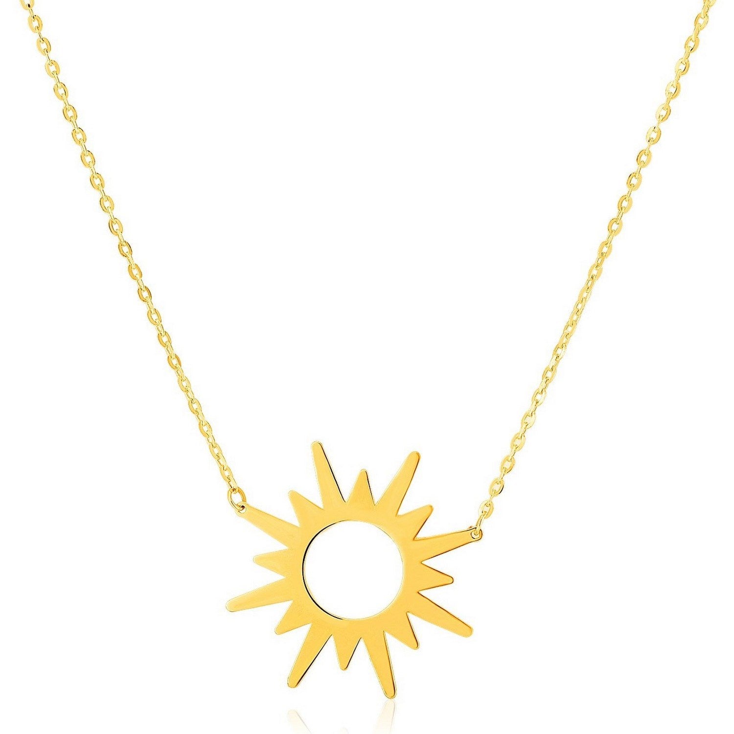 14K Yellow Gold Sunburst Necklace for Women | Yene Store