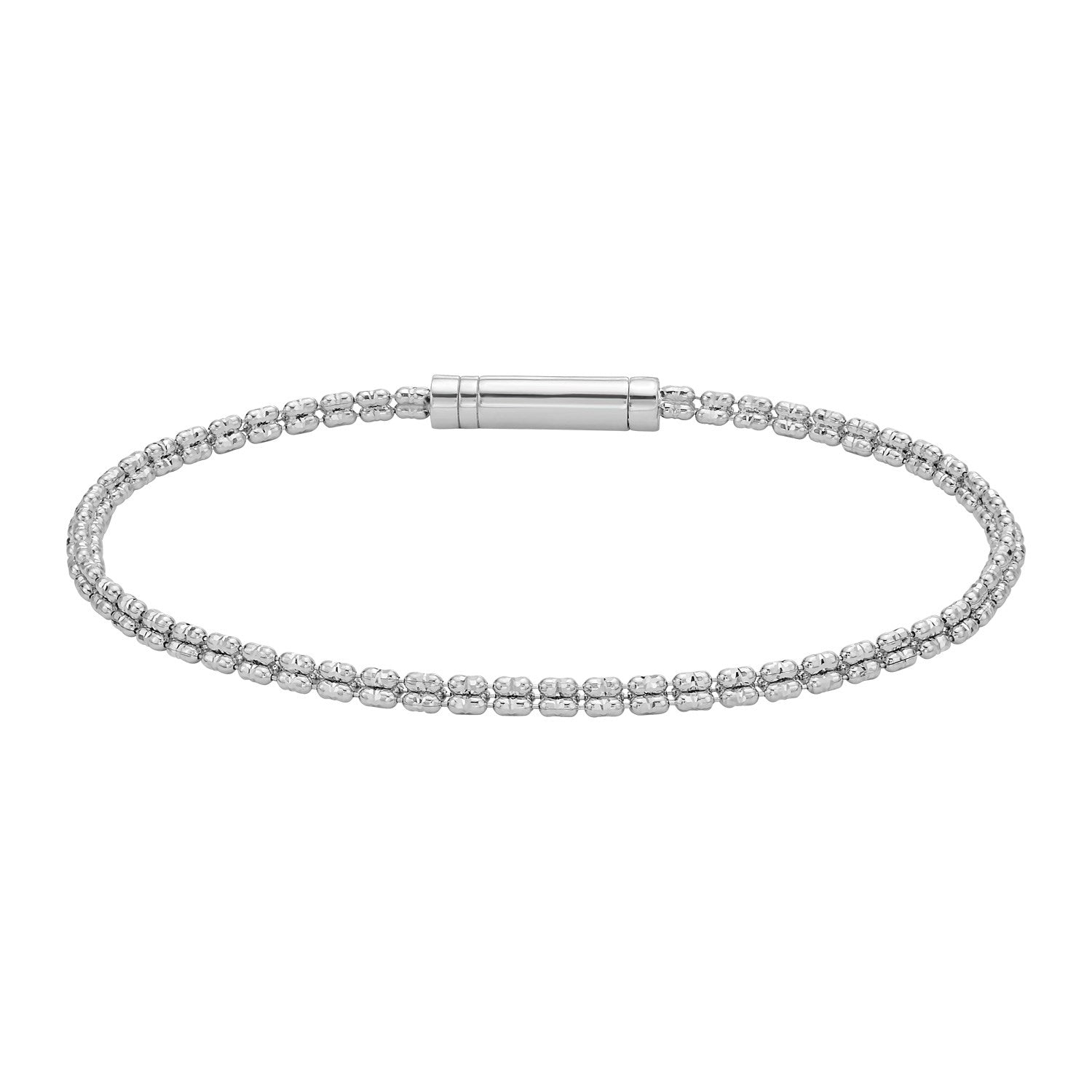14K White Gold Fancy Ice Chain Bracelet (2.70 mm) for Women | yene Store 