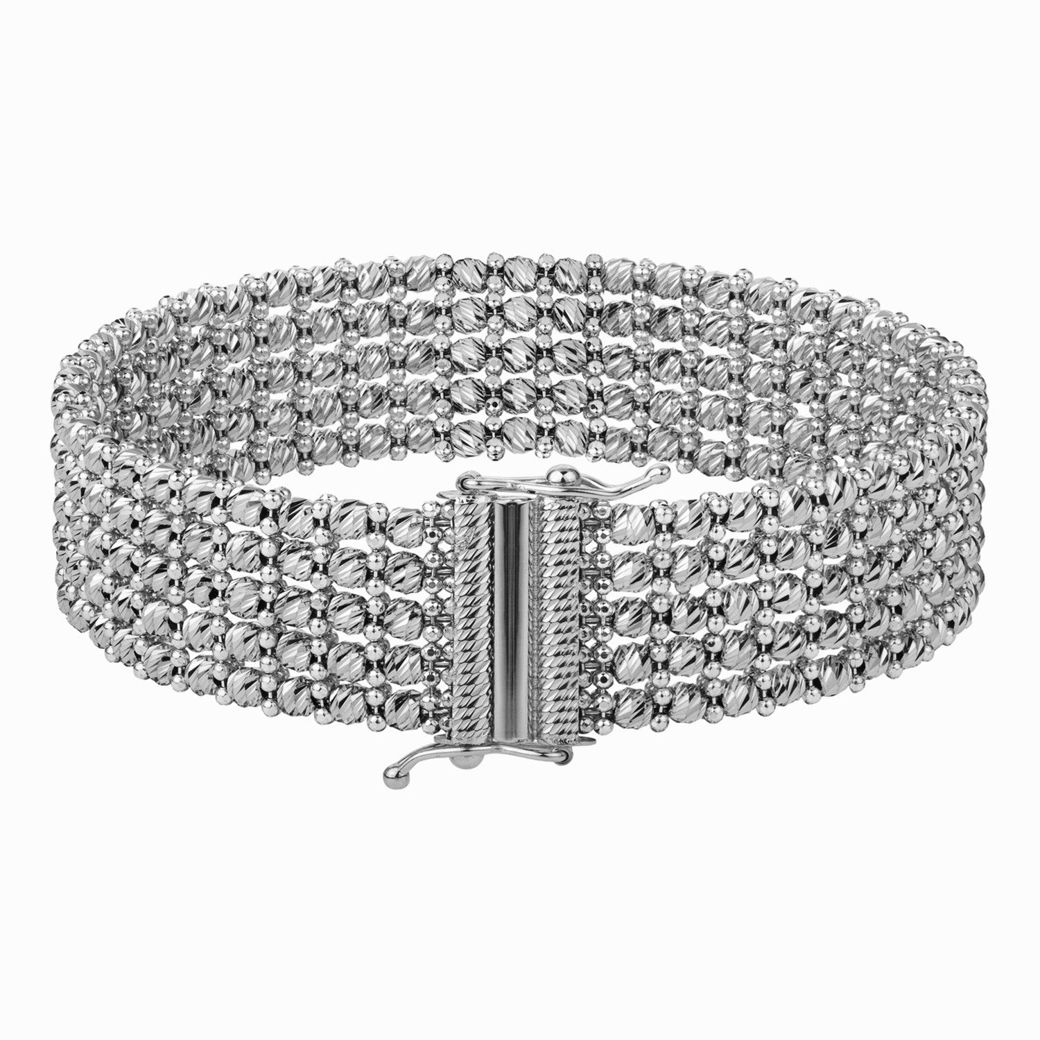 Medium Red Carpet Bracelet in 14K White Gold (14.10 mm) for Women | Yene Store 