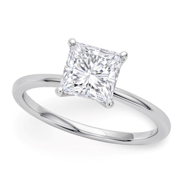 1.50Ct Princess Lab Grown IGI G/VS1 Diamond Ring in 14K White Gold for Women | Yene Store 