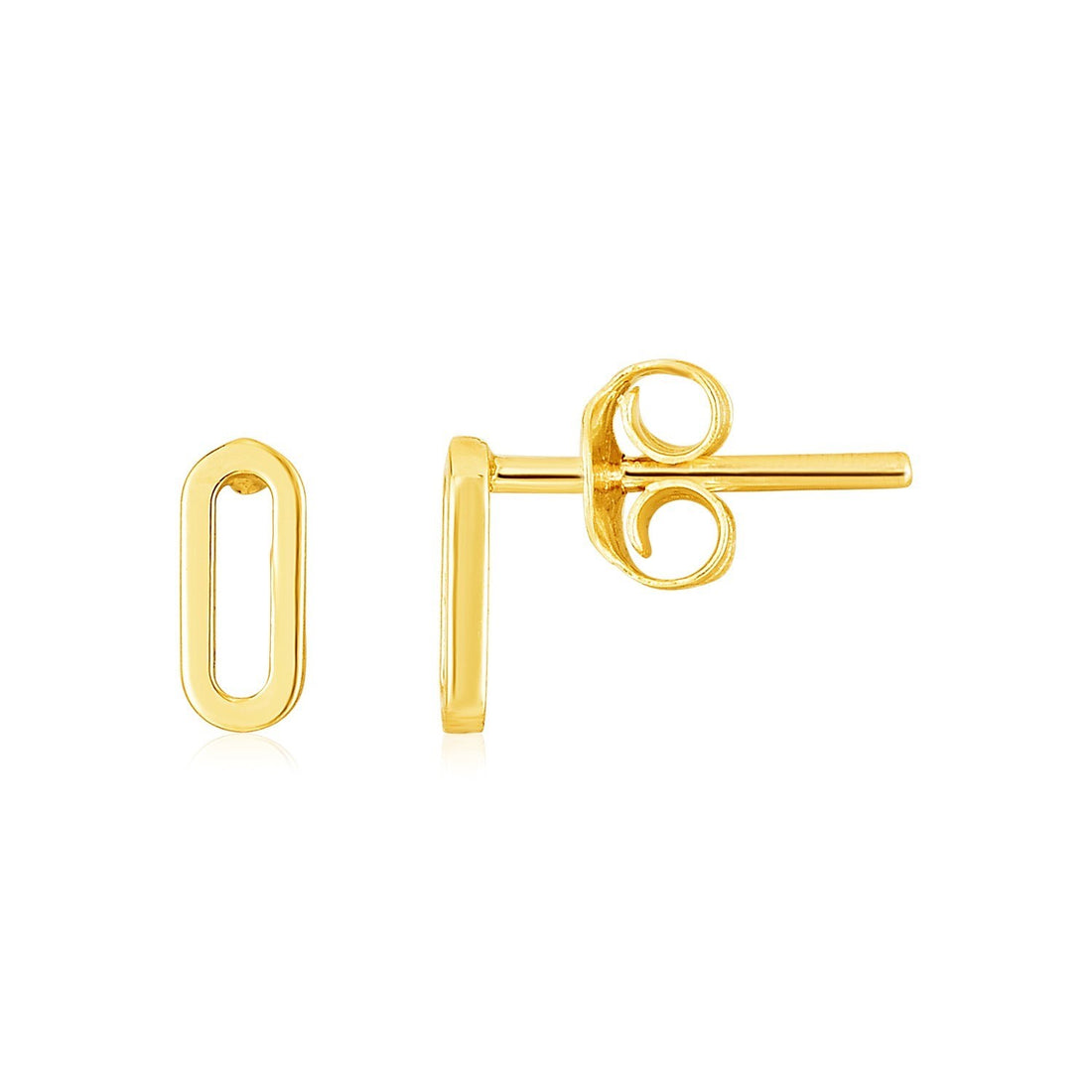 14k Yellow Gold Paperclip Link Stud Earrings for Women | Yene Store 