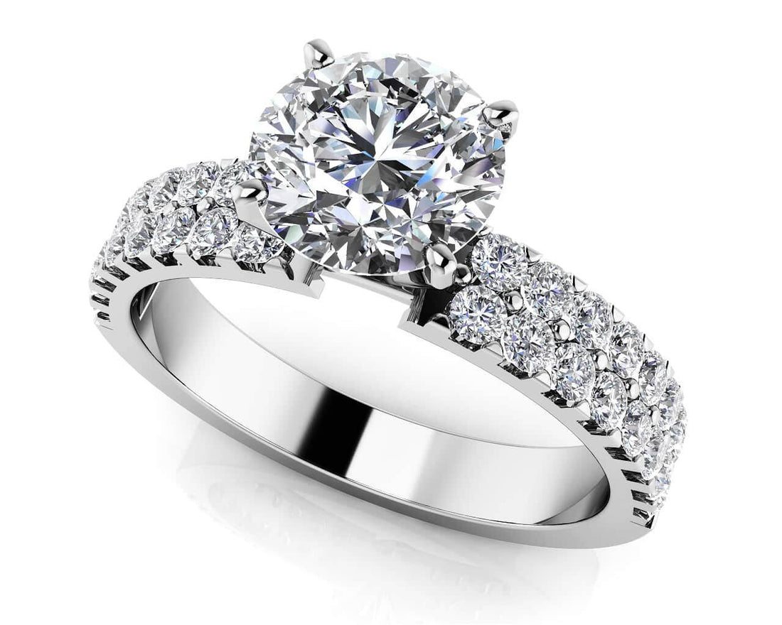 Round Brilliant 14K Yellow/White Gold, 1.98 Cttw., (1.5ct center stone) Lab Grown Diamond for Women | Yenestore 
