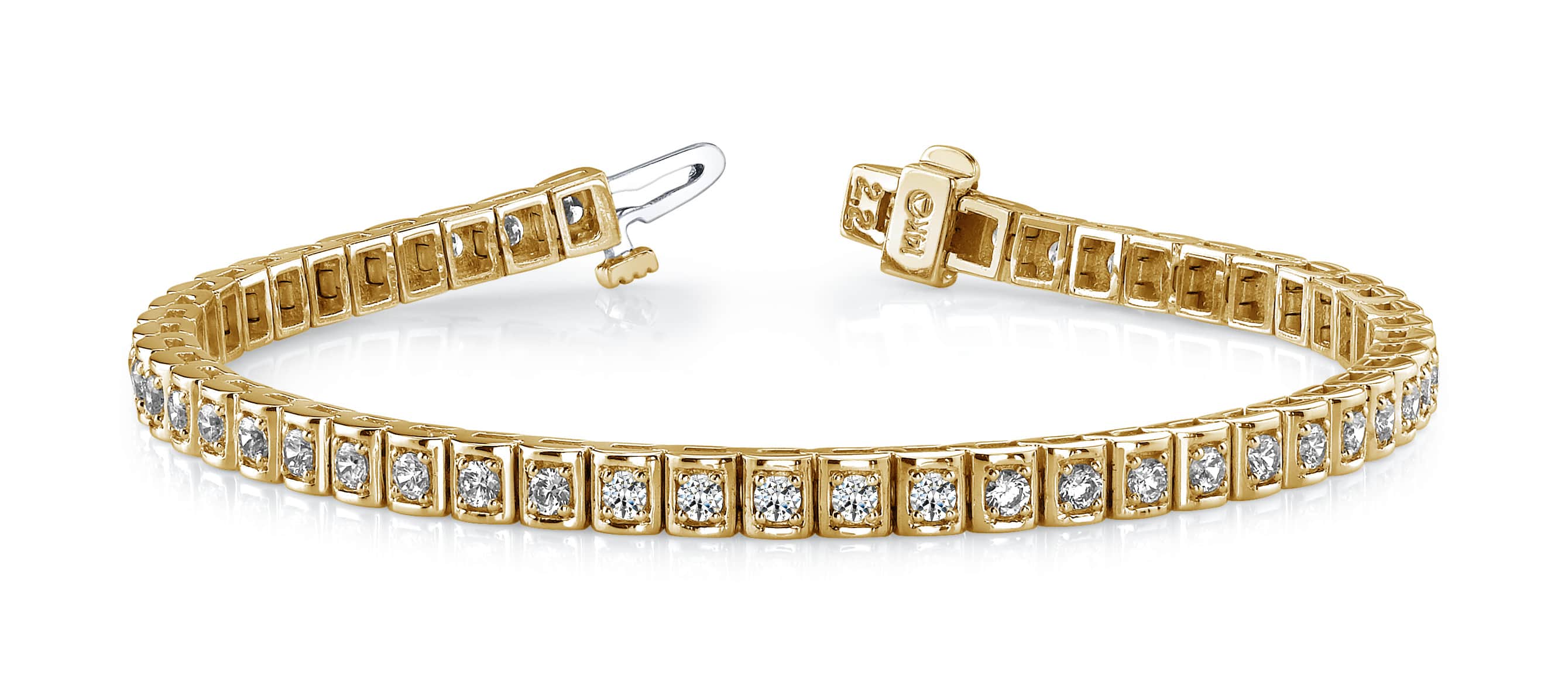 2.09 cttw Shadow Box Lab Grown Diamond Bracelet 14K Yellow Gold