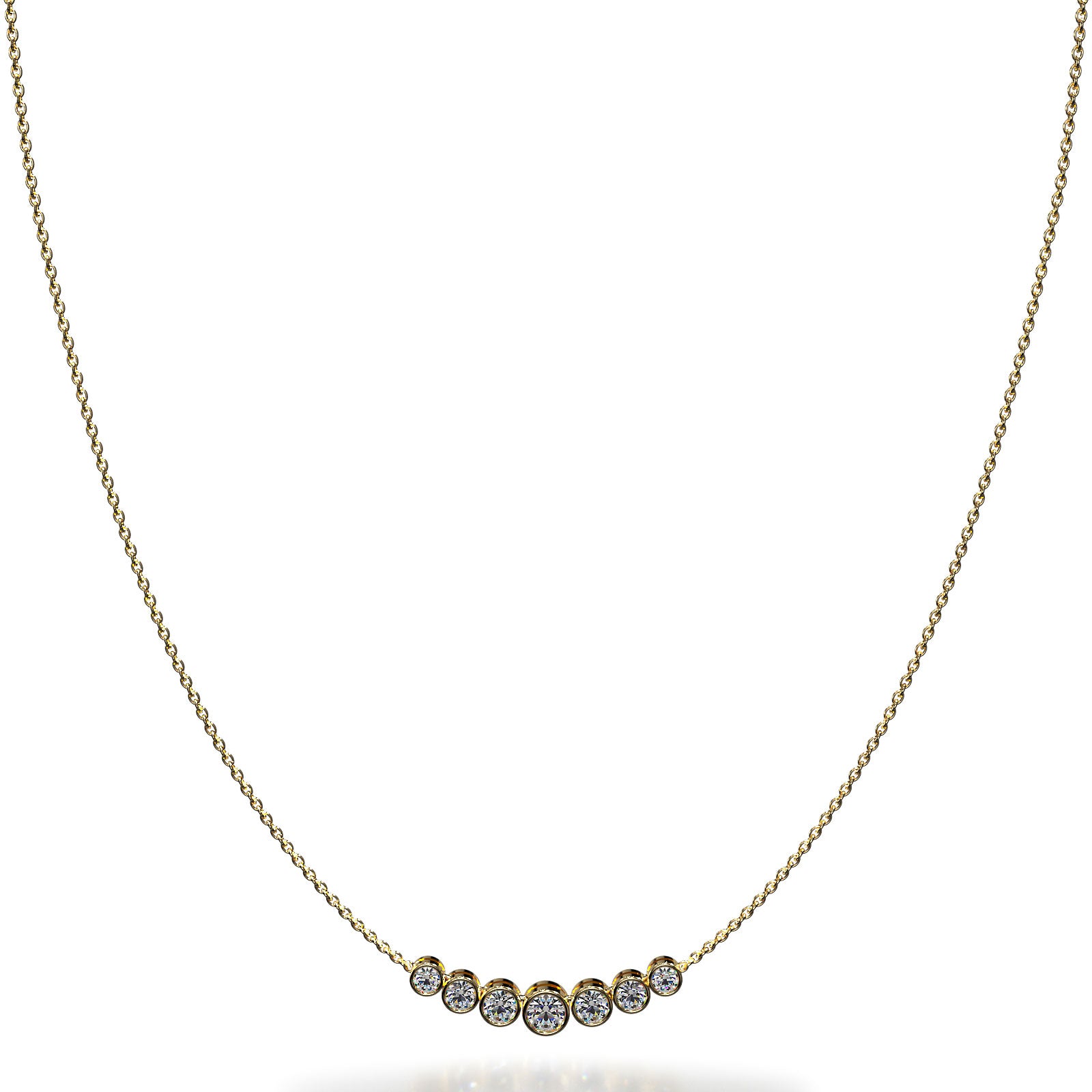 14K Yellow Gold, 2.02carat Diamond F-G Color, VS Clarity Diamond Necklace