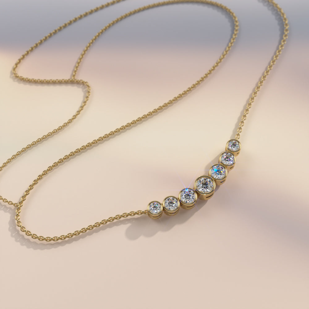 14K Yellow Gold, 2.02carat Diamond F-G Color, VS Clarity Diamond Necklace for Women | Yenestore 