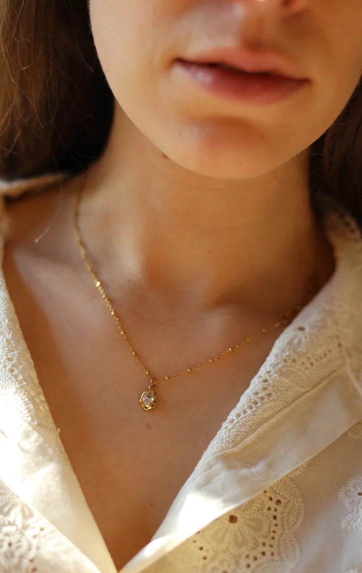 Lune Crystal Nugget Necklace