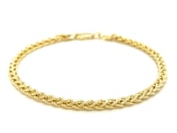 14k Yellow Gold Light Weight Wheat Bracelet (3.20 mm)