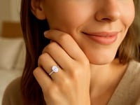 1 Carat Oval Lab Grown IGI G/VS1 Diamond Solitaire Ring in 14K White Gold