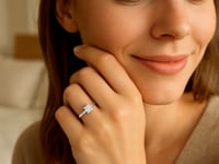 1 Carat Princess Lab Grown IGI G/VS1 Diamond Solitaire Ring in 14K White Gold