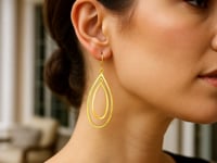14k Yellow Gold Earrings with Teardrop Dangles for Women | Yene Store