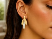 14K Yellow Gold La Grand Dame Earrings for Women | Yene Store