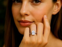 5 Carat Emerald Lab Grown IGI G/VS1 Diamond Solitaire Ring in 14K White Gold