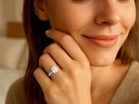 5 Carat Cushion Lab Grown IGI G/VS1 Diamond Solitaire Ring in 14K White Gold for Women | Yene Store 