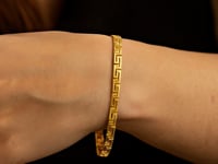 14k Yellow Gold Greek Fret Design Fancy Bracelet (3.30 mm) for Women | Yene Store 