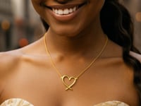 14K Yellow Gold Delicate Heart Necklace