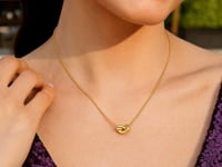 14k Yellow Gold Chain Necklace with Polished Knot for Women | Yene Store 
