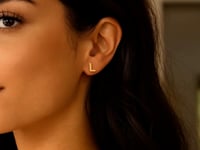 14K Yellow Gold Yours Truly Initial L Stud Earrings for Women | Yene Store