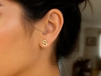 14K Yellow Gold Yours Truly Initial S Stud Earrings