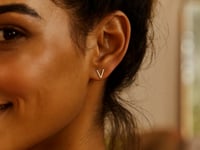 14K Yellow Gold Yours Truly Initial V Stud Earrings