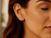 14K Yellow Gold Yours Truly Initial X Stud Earrings