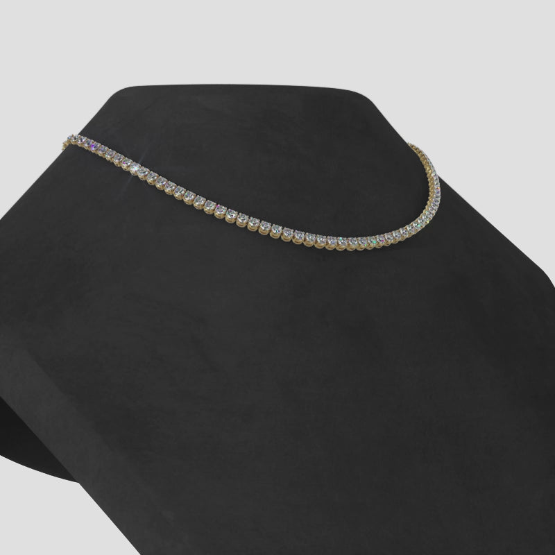 4.98 cttw Timeless Dreams Riviera Diamond Tennis Necklace 14K Yellow Gold