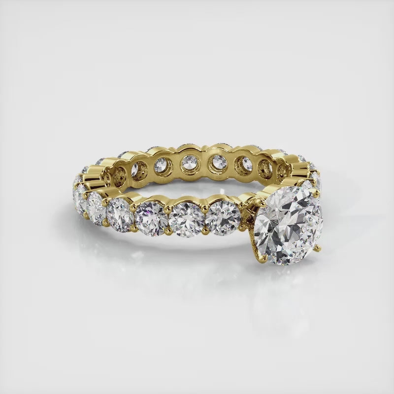 Round Brilliant 14K Yellow Gold Lab Grown 3.10 ttcw ( 1ct center stone)